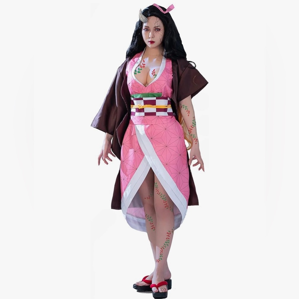 Costume Anime Cosplay Kimono Outfit. NEZUKO Costume + bundle of accessories.